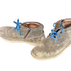 Florsheim 7 M Boys shoe suede Navigator Leather Gray Lace up boys